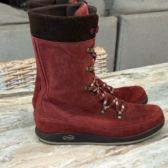Women’s CHACO Uma Incense red suede lace up boots- Size 8.5. - Picture 4 of 10